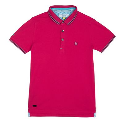 Boys' pink pique polo shirt